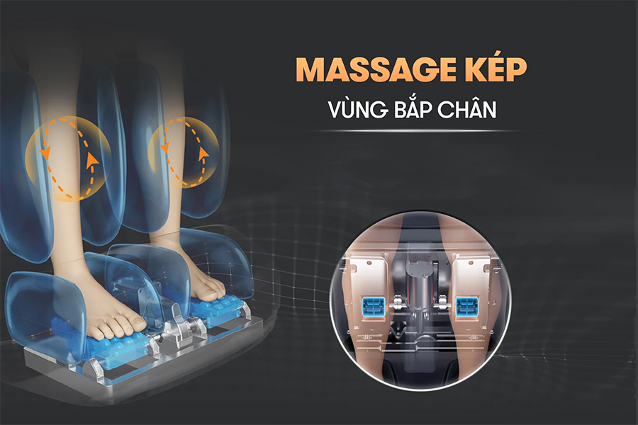 Massage kép vùng bắp chân của Ghế massage Tokuyo TC-368