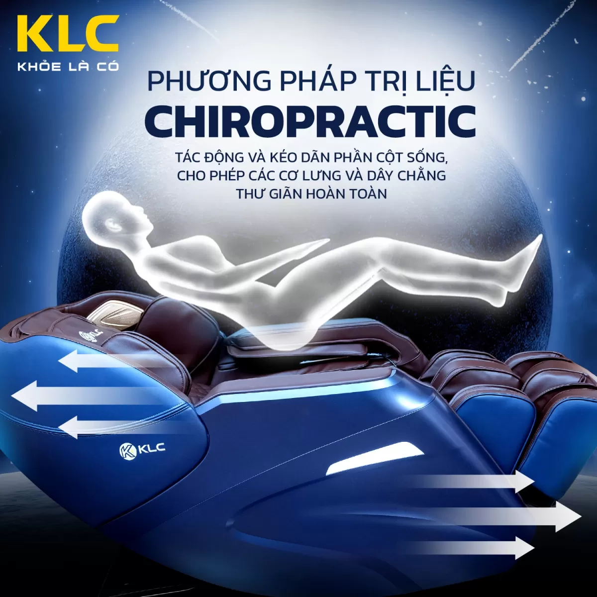 phương pháp kéo giãn của Ghế Massage KLC K686