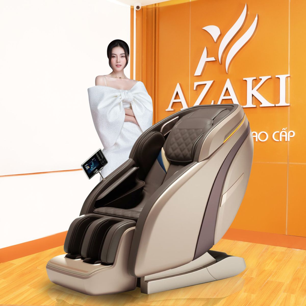 Thông số kĩ thuật và các chế độ của ghế massage Azaki X750 - Nâu chính hãng