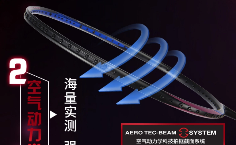 AEROTEC BEAM SYSTEM - Công nghệ tích hợp trên vợt cầu lông Lining mới nhất Turbo Charging 10C