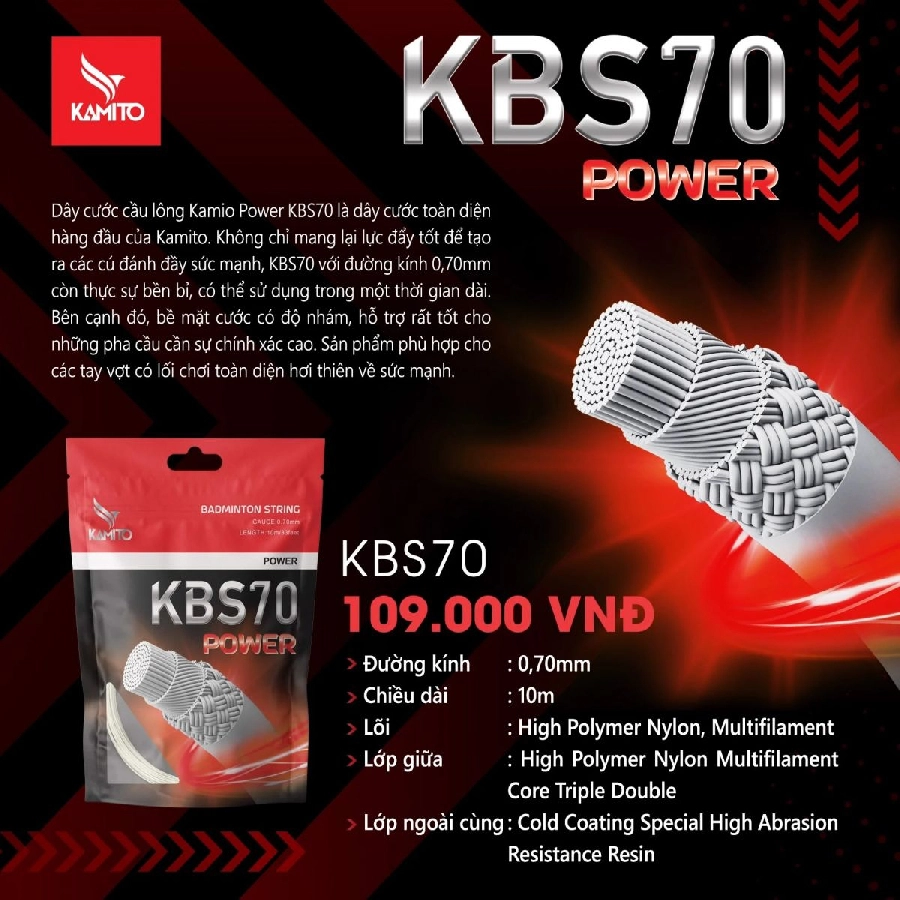 Dây cước căng vợt Kamito Power KBS70