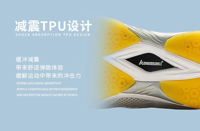 Shock Absorption TPU Design - Giày cầu lông Kawasaki 086 Trắng