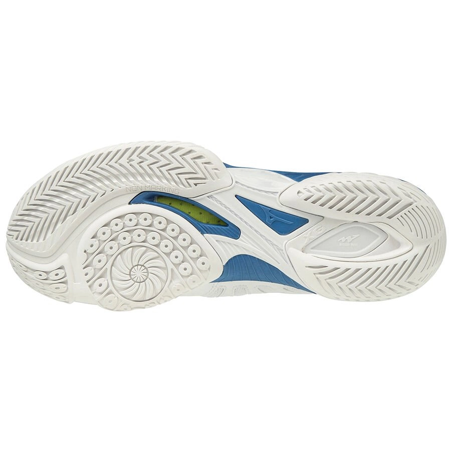 Giày cầu lông Mizuno Wave Claw - Trắng xanh