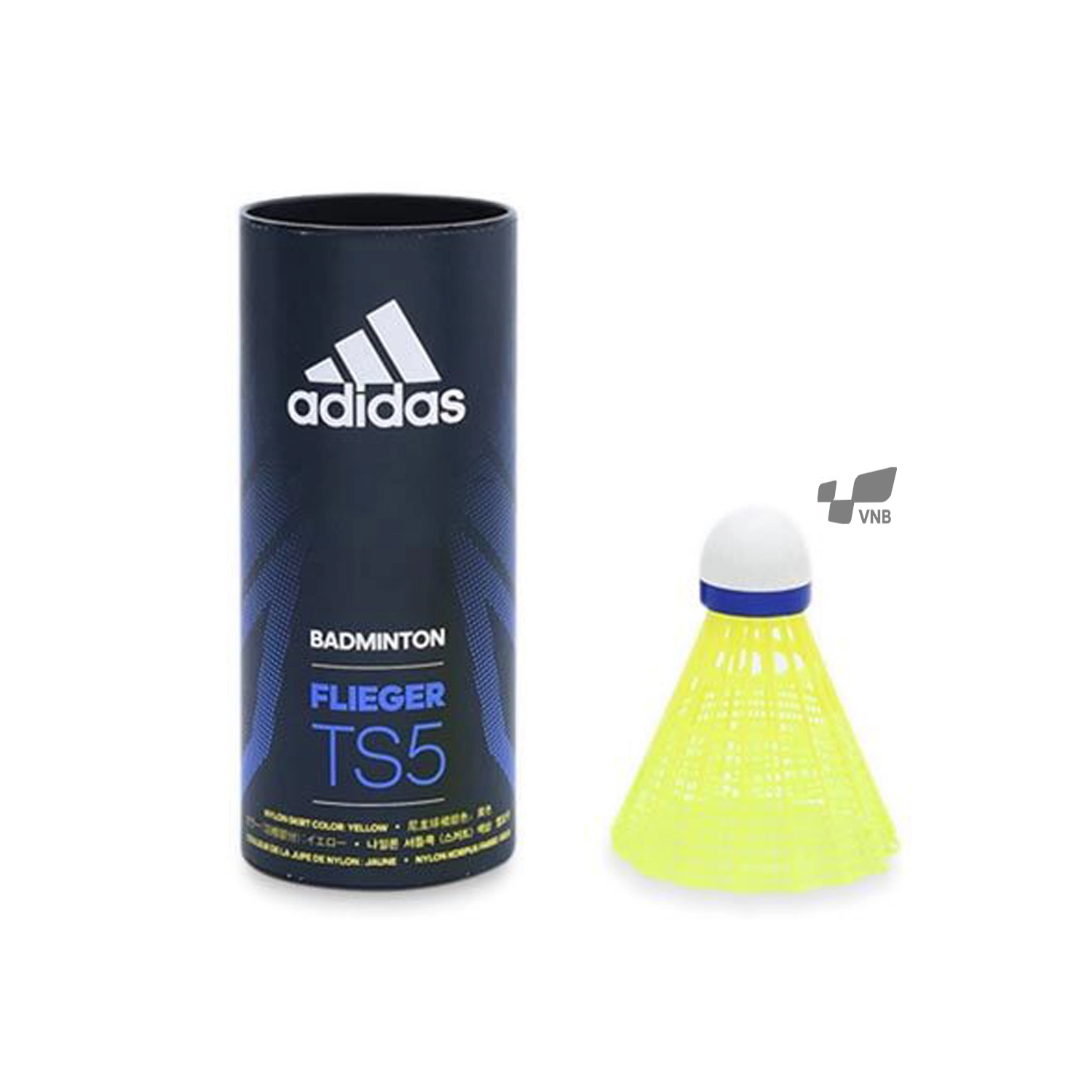 Ống cầu lông nhựa xịn Adidas Flieger TS5 Vàng - 3 trái