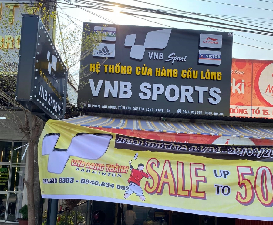 SALE UP TO 50% nhân dịp khai trương Shop cầu lông Long Thành - VNB Sports chi nhánh thứ 44