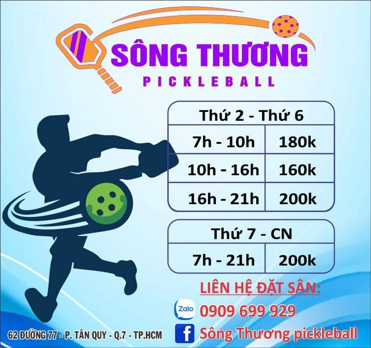 Giá thuê sân Pickleball Sông Thương