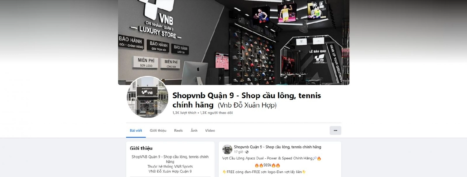 Fanpage ShopVNB Đỗ Xuân Hợp - Shop tennis quận 9 