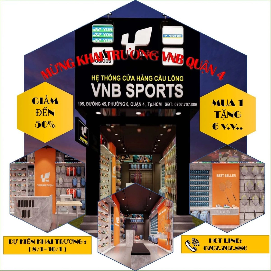 Cửa hàng cầu lông Quận 4 - VNB Sports Quận 4