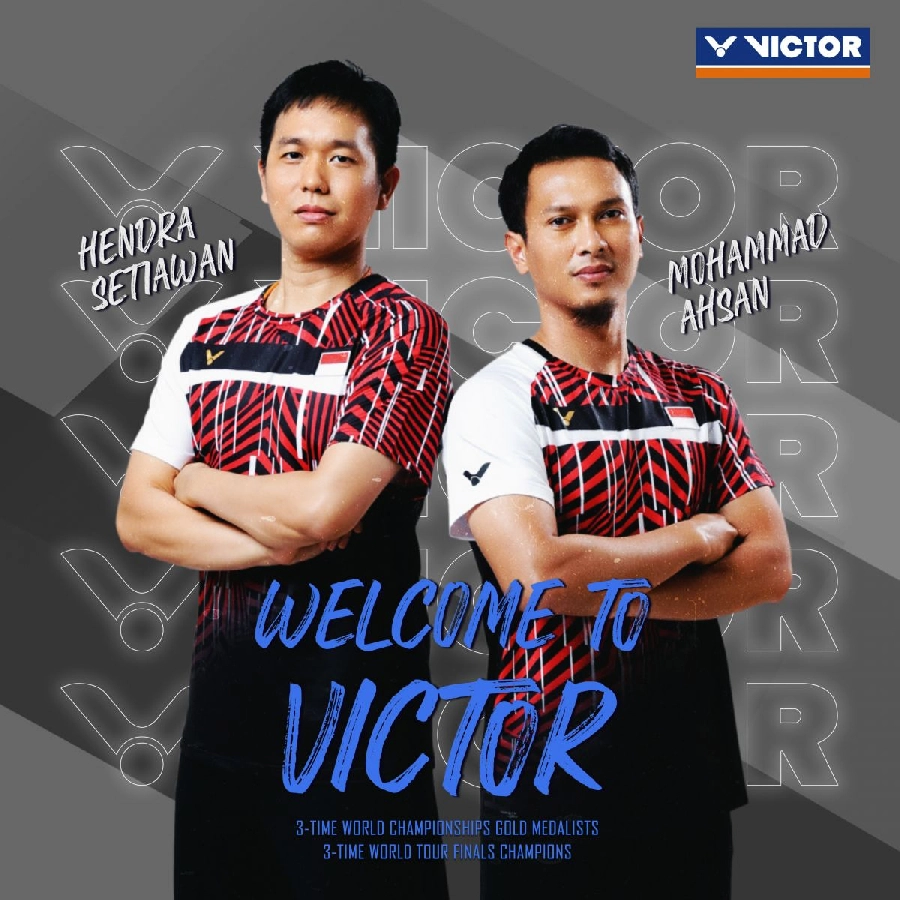 Các vận động viên cầu lông Đôi Nam thuộc Victor Badminton Team: Mohamad Ahsan/ Hendra Setiawan