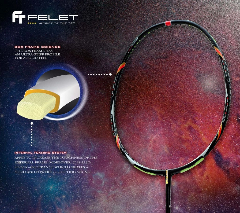 Công nghệ Box-Frame Science vợt cầu lông Felet Sport Force (Wht/red) chính hãng