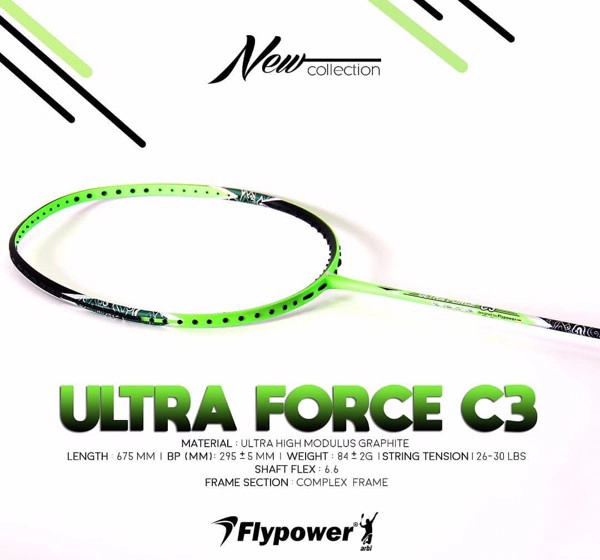 Vợt cầu lông Flypower Ultra Force C3 - Xanh chuối