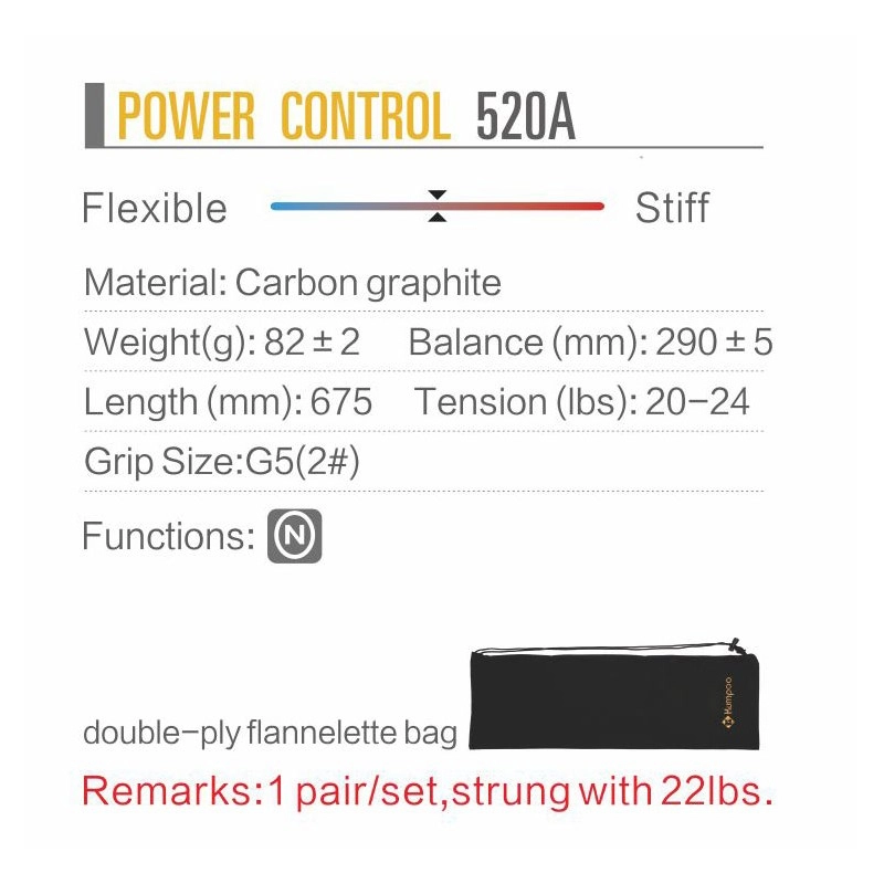 Thông số vợt cầu lông Kumpoo Power Control 520A chính hãng