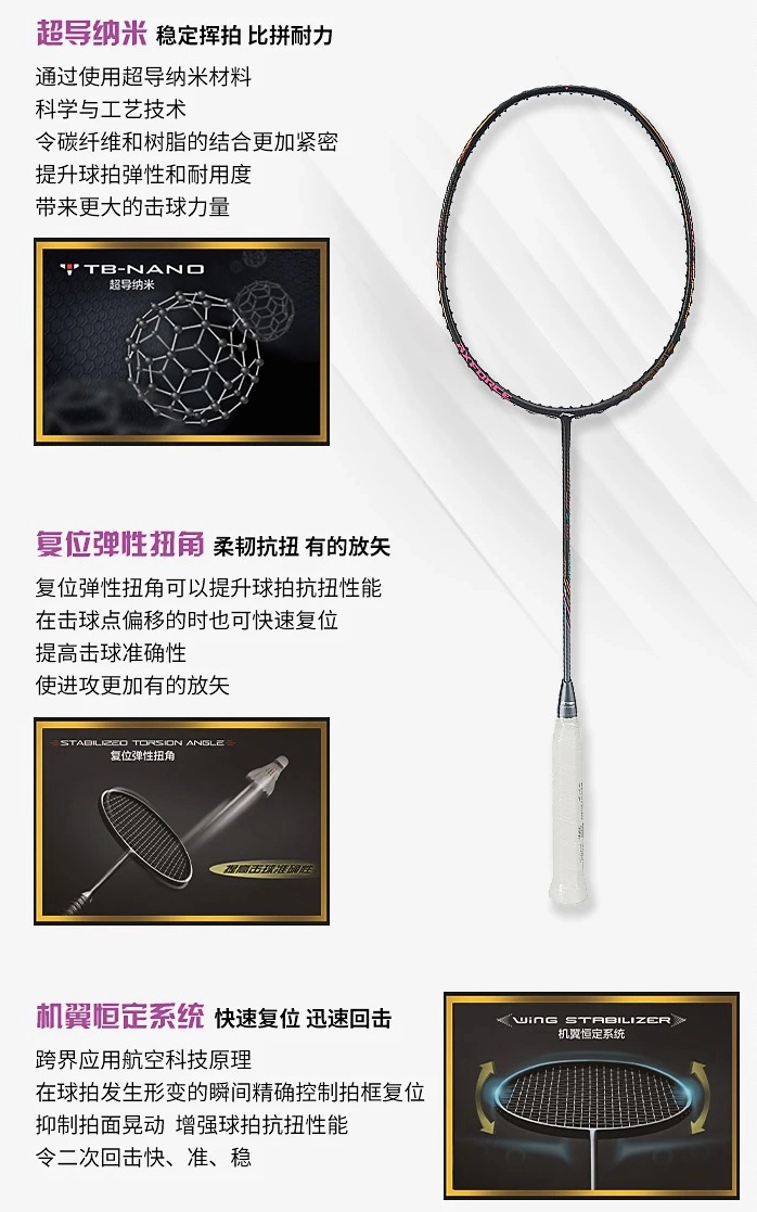 công nghệ WING STABILIZER của vợt cầu lông Lining Axforce 80 (Nội địa Trung)