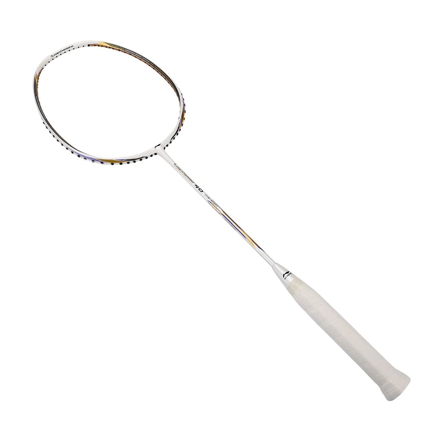 Li-Ning 2018 Turbo Charging 40 Speed Badminton Racket | White Gold