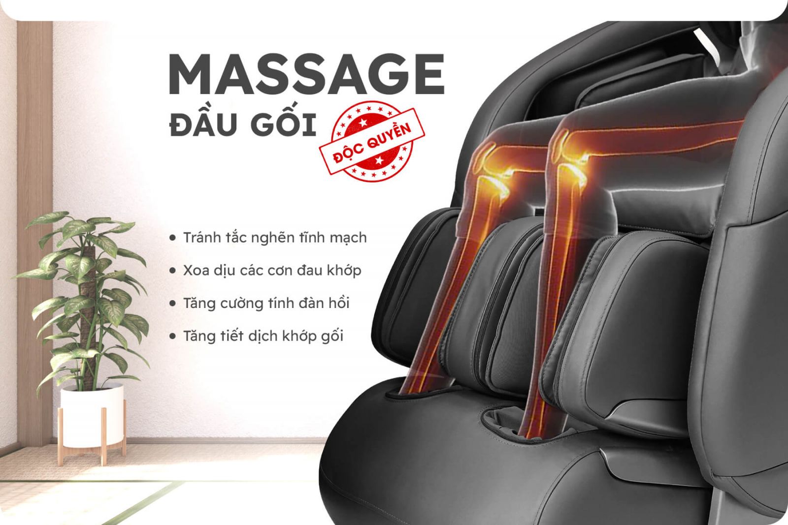 Tính năng massage đầu gối của Ghế Massage FUJILUX JP686