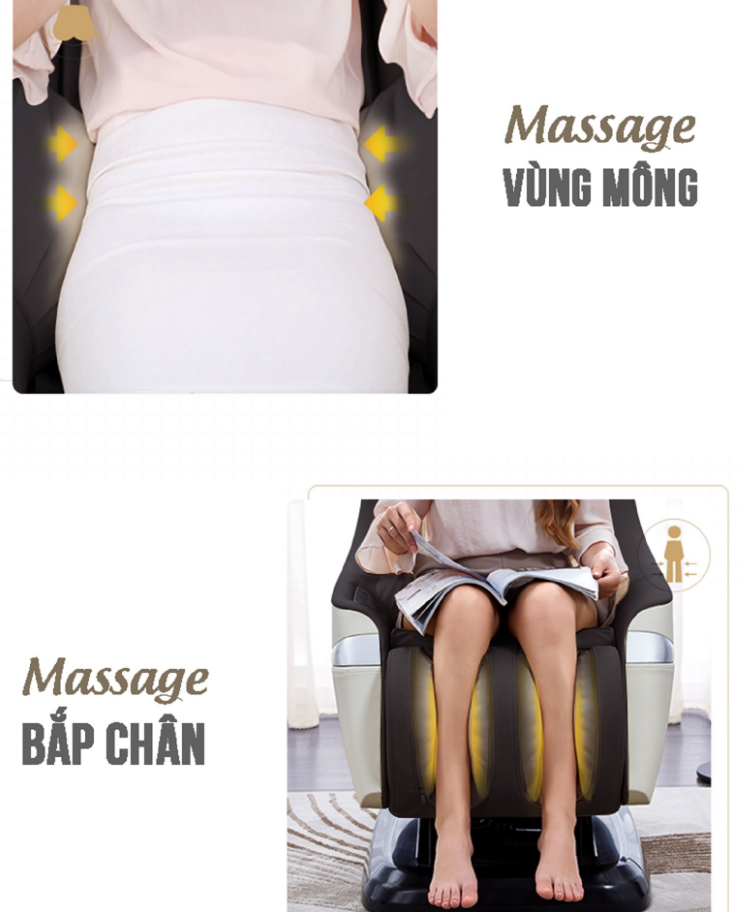 Túi khí hông và bắp chân của Ghế massage OKIA eLove LX