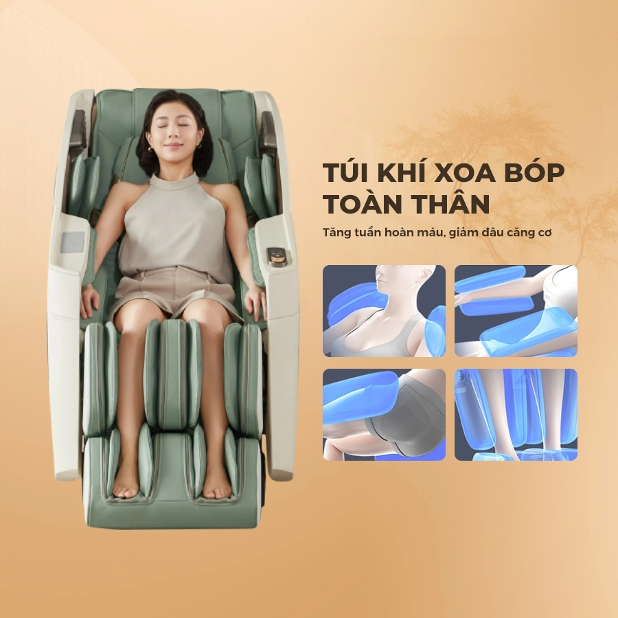Túi khí xoa bóp toàn thân của Ghế massage Tokuyo TC-698