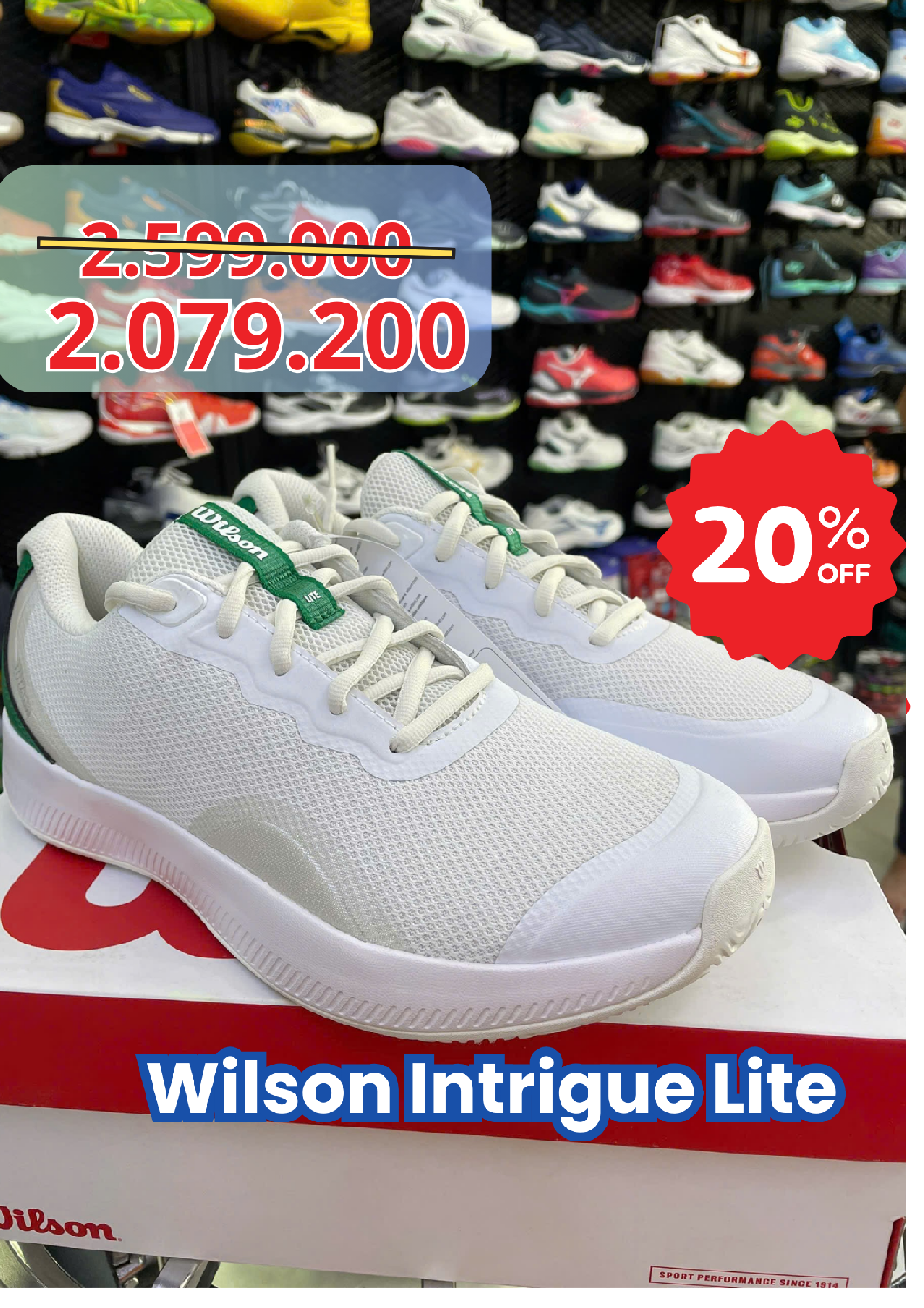 Giày Tennis Wilson Intrigue Lite chính hãng (WRS334440) - Size: 40